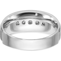 14K White Gold Polished and Brushed Five Stone Men's Ring Mounting by Monteluci Fine Jewelry
