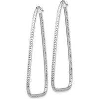 14K White Gold Polished & Diamond-Cut Large Hoop Earrings by 0