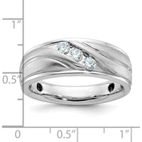 14K White Gold Polished and Grooved Men's Ring Mounting - 8.51mm Band Width by Oro Pregiato