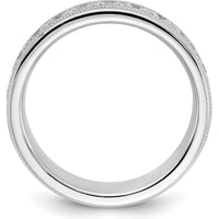 14K White Gold Polished and Milgrain Eleven Stone Men's Ring Mounting - Customizable Design by IBGoodman