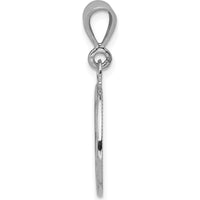 14K White Gold Polished and Satin Angel Pendant - 29mm Length, Rhodium Plated by Oro Pregiato