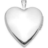 14K White Gold Polished and Satin Diamond Star Heart Locket - 0.010 Carat Diamond Weight by Monteluci Fine Jewelry
