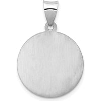 14K White Gold Polished and Satin Hollow Guardian Angel Pendant Charm by Oro Pregiato