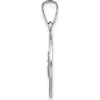 14K White Gold Polished and Satin Hollow Saint Anthony Medal Pendant - 21.9mm Length by Oro Pregiato