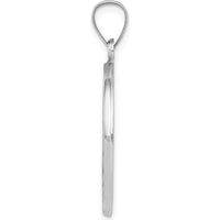 14K White Gold Polished and Satin Hollow Saint Christopher Medal Pendant - Faith and Protection Charm by Oro Pregiato