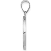 14K White Gold Polished and Satin Hollow St. Anthony Medal Pendant - 28mm Length by Oro Pregiato