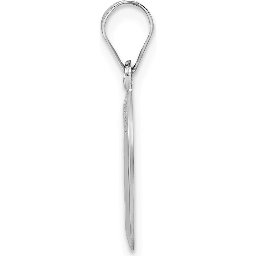 14K White Gold Polished and Satin Hollow St. Anthony Medal Pendant by Oro Pregiato