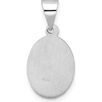 14K White Gold Polished and Satin Hollow St. Anthony Medal Pendant by Oro Pregiato