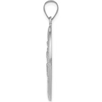 14K White Gold Polished and Satin Hollow St. Christopher Medal Pendant - 36mm by Oro Pregiato