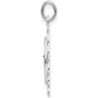14K White Gold Polished and Satin Hollow St. Jude Thaddeus Medal Pendant by Oro Pregiato