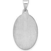 14K White Gold Polished and Satin Hollow St. Jude Thaddeus Medal Pendant by Oro Pregiato