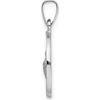 14K White Gold Polished and Satin Hollow St Jude Thaddeus Medal Round Pendant by Oro Pregiato