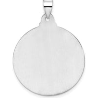 14K White Gold Polished and Satin Jesus Face Hollow Disc Pendant by Oro Pregiato
