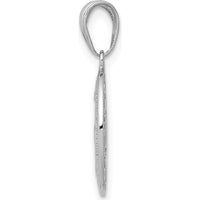 14K White Gold Polished and Satin Miraculous Medal Oval Pendant - 25mm by Oro Pregiato