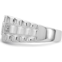14K White Gold Polished & Satin Onyx & Diamond DAD Men's Ring - 2.26 Carat Onyx, 0.01 Carat Diamond Total by 0
