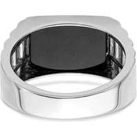 14K White Gold Polished & Satin Onyx & Diamond DAD Men's Ring - 2.26 Carat Onyx, 0.01 Carat Diamond Total by 0