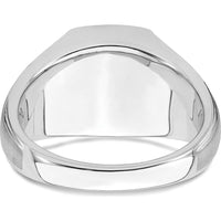 14K White Gold Polished & Satin Onyx & Diamond Men's Ring - 3.5 Carat Onyx, 0.011 Carat Total Diamond Weight by 0