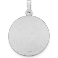 14K White Gold Polished and Satin Saint Christopher Pendant - 28.5mm by Oro Pregiato