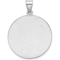 14K White Gold Polished and Satin Saint Christopher Pendant with Hollow Design - 29.5mm by Oro Pregiato