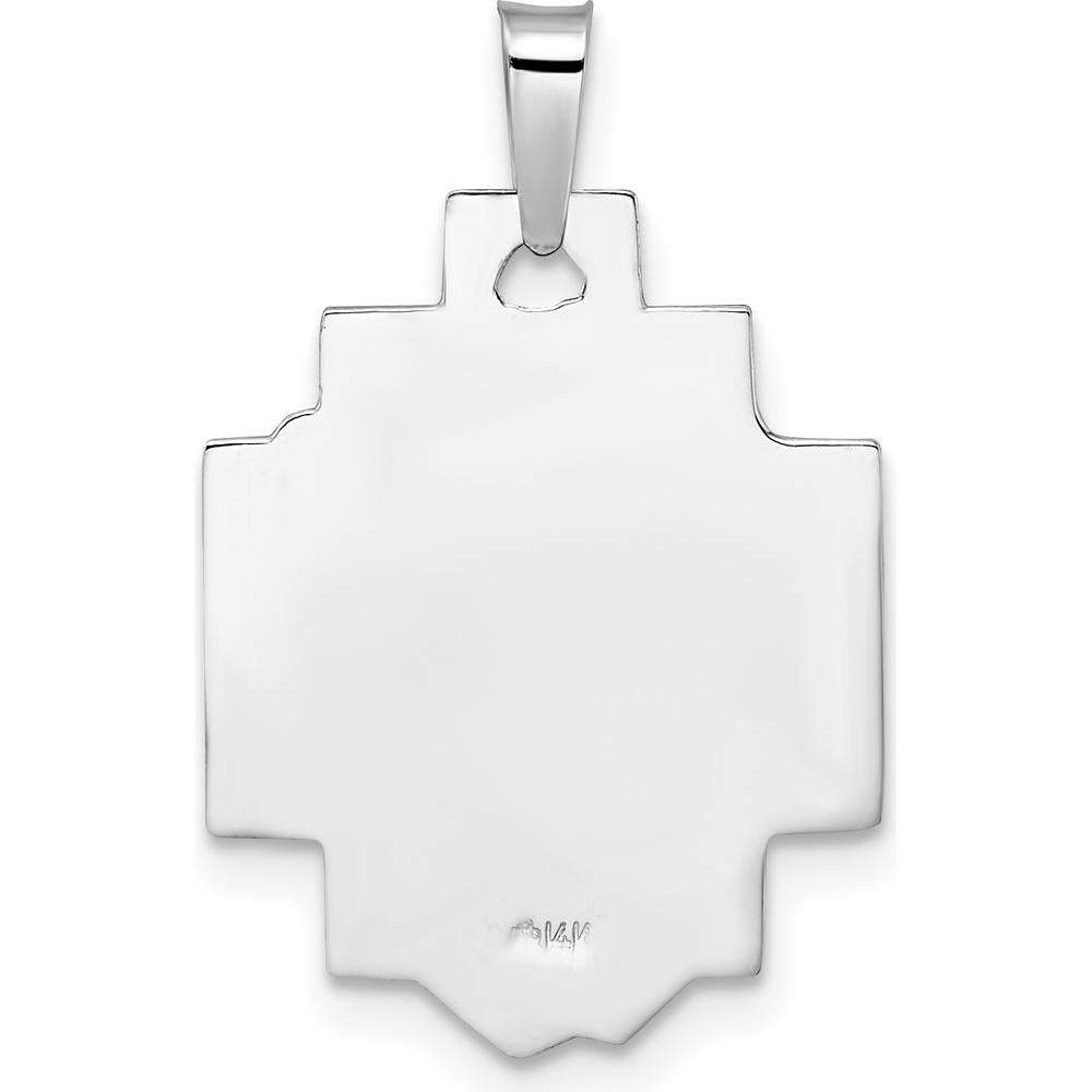 14K White Gold Polished and Satin Solid Jesus Head Pendant - Religious Faith Jewelry for Men and Women by Oro Pregiato