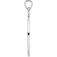 14K White Gold Polished and Satin Solid Saint Joseph Medal Round Pendant - 28.9mm Length by Oro Pregiato
