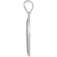 14K White Gold Polished and Satin St. Anthony Medal Oval Pendant by Oro Pregiato
