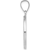 14K White Gold Polished and Satin St. Christopher Medal Pendant - 29mm by Oro Pregiato