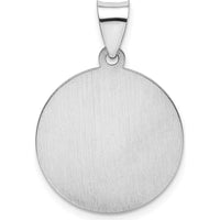 14K White Gold Polished and Satin St. Christopher Medal Pendant - 29mm by Oro Pregiato