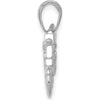 14K White Gold Polished and Textured 3D Motorcycle Pendant by Oro Pregiato