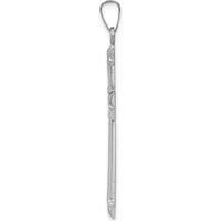 14K White Gold Polished and Textured Cross Pendant with Rhodium Plating by Oro Pregiato