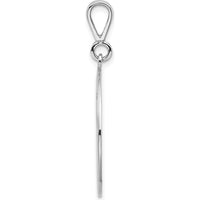 14K White Gold Polished and Textured Masonic Symbol Pendant with Rhodium Plating - 28mm Length by IBGoodman