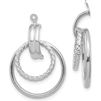 14K White Gold Polished & Twisted Fancy Earring Jackets - Rhodium Plated Silver Tone by 0