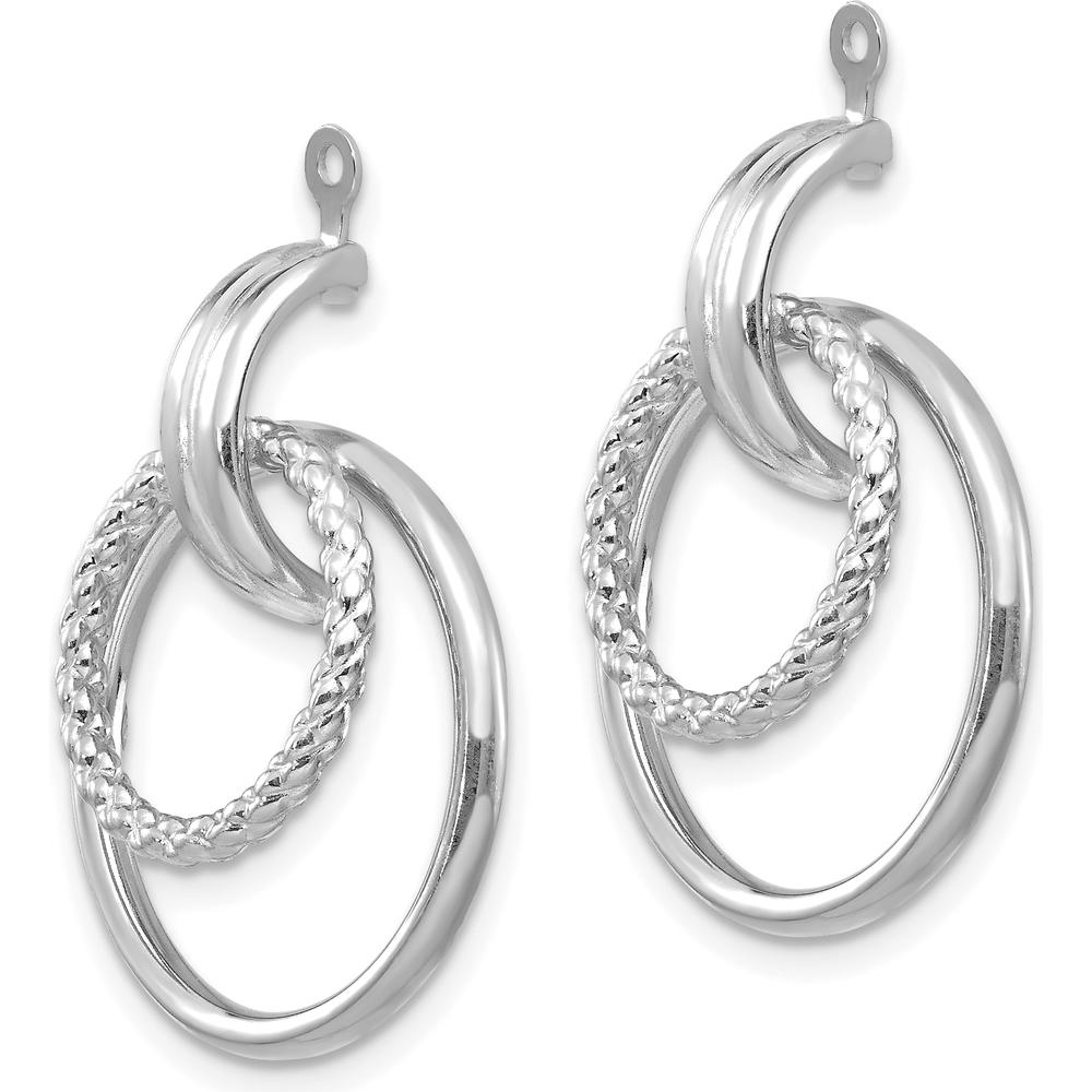 14K White Gold Polished & Twisted Fancy Earring Jackets - Rhodium Plated Silver Tone by 0