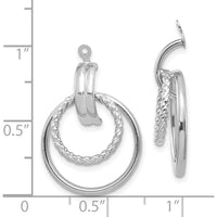 14K White Gold Polished & Twisted Fancy Earring Jackets - Rhodium Plated Silver Tone by 0