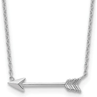 14K White Gold Polished Arrow 17" Pendant Necklace by 0
