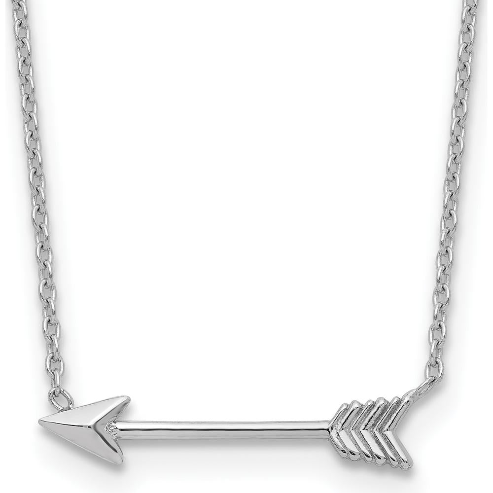 14K White Gold Polished Arrow 17" Pendant Necklace by 0