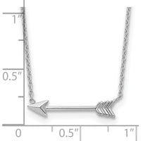14K White Gold Polished Arrow 17" Pendant Necklace by 0