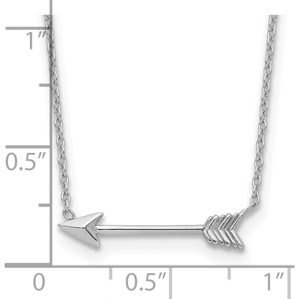 14K White Gold Polished Arrow 17" Pendant Necklace by 0