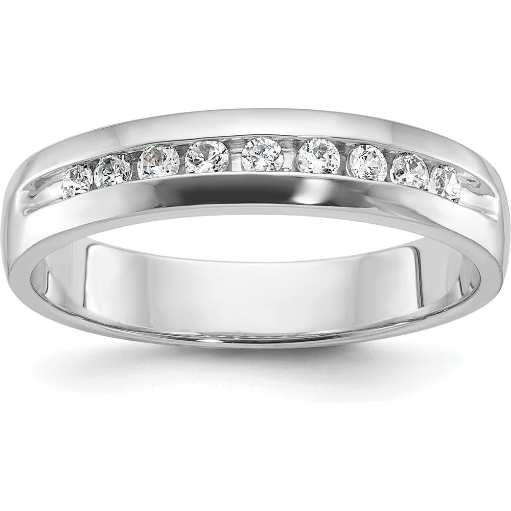 14K White Gold Polished Band Ring Mounting for Custom Stones - 4.5mm Width by Monteluci Fine Jewelry