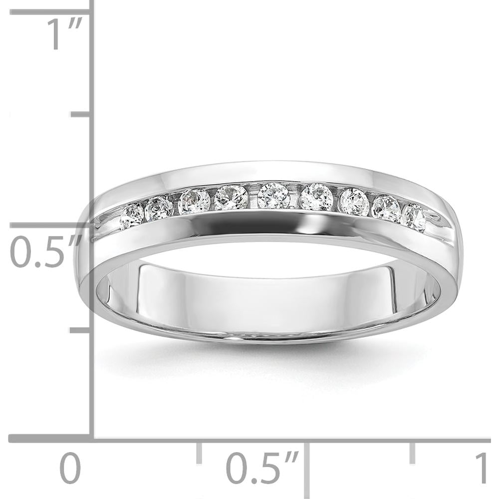 14K White Gold Polished Band Ring Mounting for Custom Stones - 4.5mm Width by Monteluci Fine Jewelry