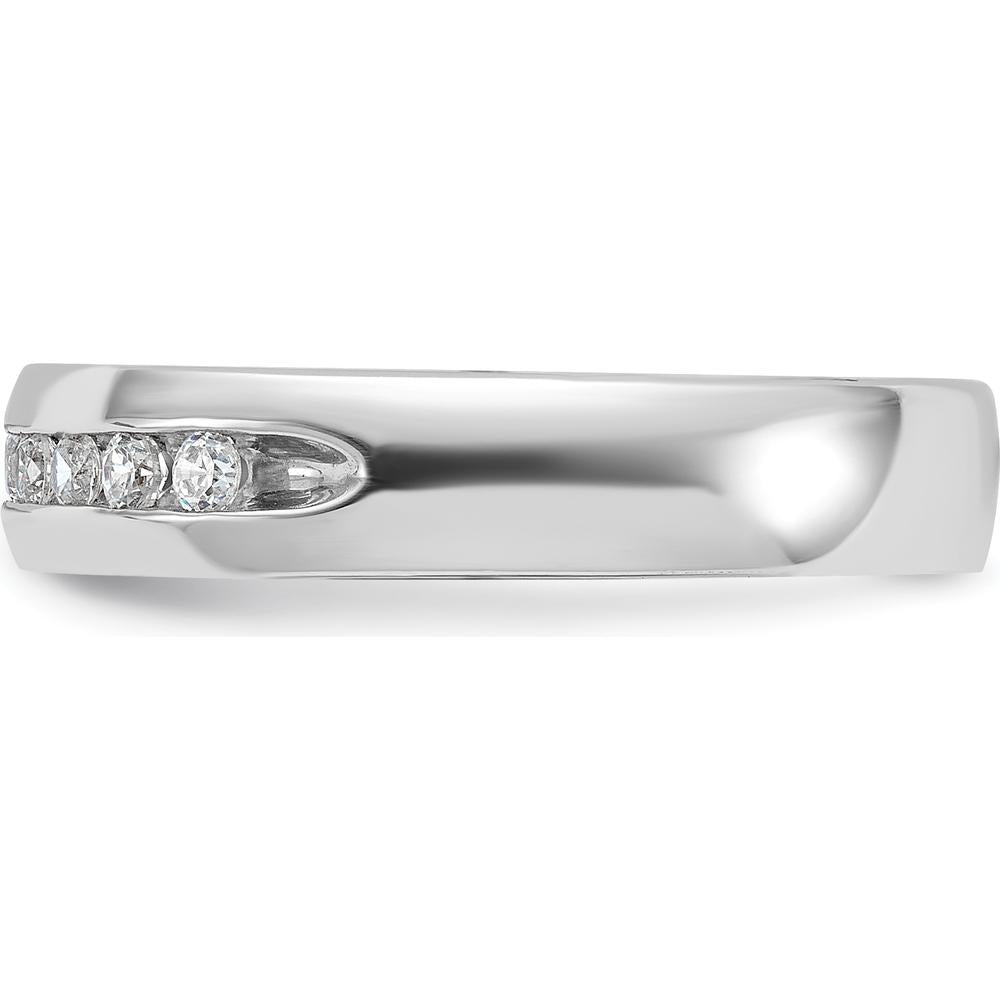 14K White Gold Polished Band Ring Mounting for Custom Stones - 4.5mm Width by Monteluci Fine Jewelry