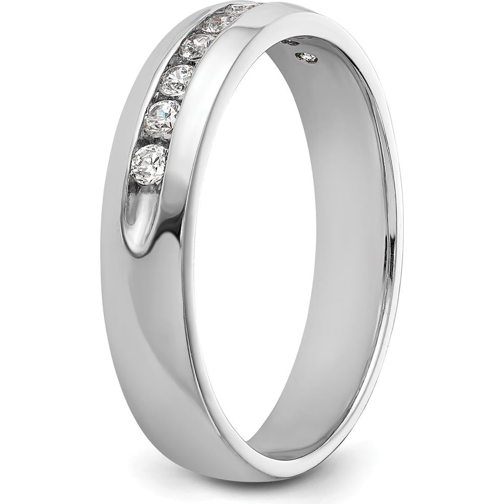 14K White Gold Polished Band Ring Mounting for Custom Stones - 4.5mm Width by Monteluci Fine Jewelry