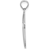 14K White Gold Polished Beveled Cross with Round Tips Pendant - 19.5mm Length by Oro Pregiato