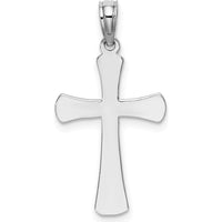 14K White Gold Polished Beveled Cross with Round Tips Pendant - 19.5mm Length by Oro Pregiato