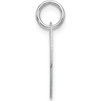 14K White Gold Polished Black Enamel "L" Initial Disk Charm - Laser Cut Design by Oro Pregiato