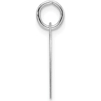 14K White Gold Polished Black Enamel "O" Initial Disk Charm - Personalized Elegant Pendant by Oro Pregiato