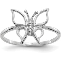 14K White Gold Polished Butterfly Ring by Oro Pregiato