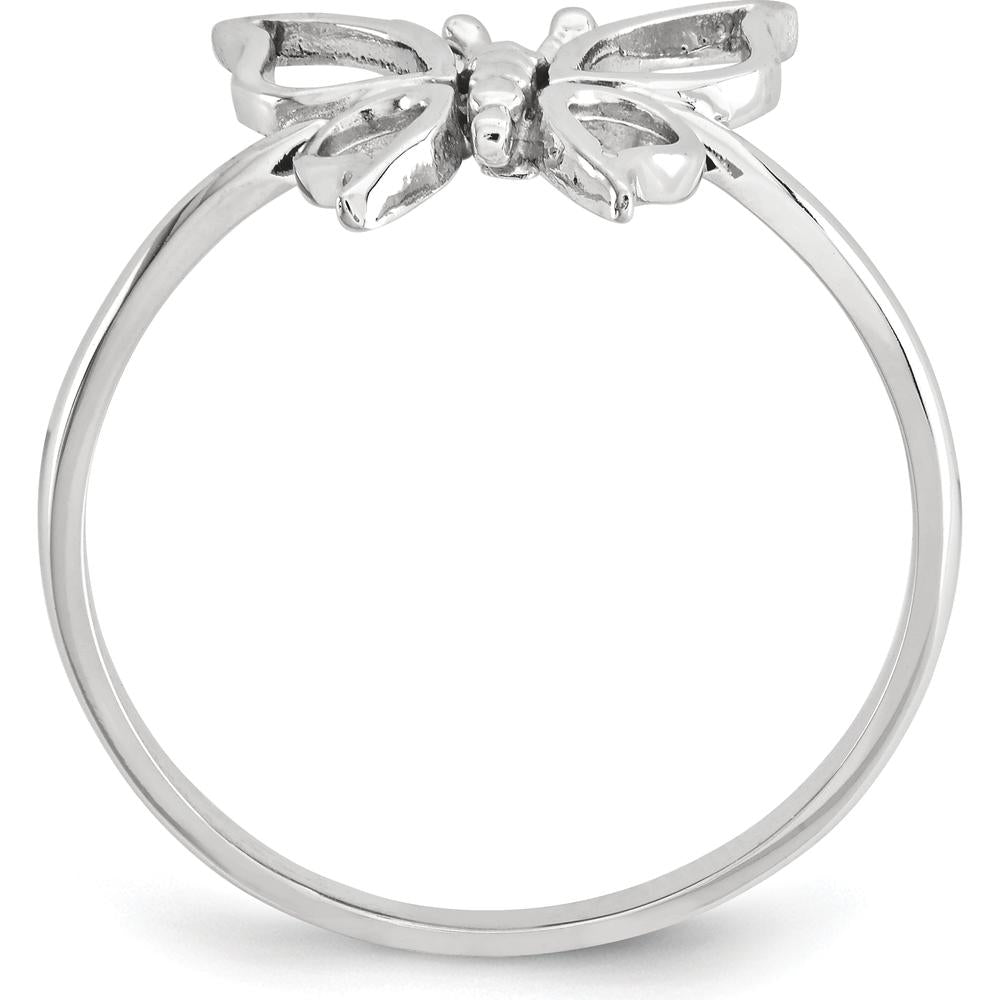 14K White Gold Polished Butterfly Ring by Oro Pregiato