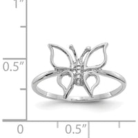 14K White Gold Polished Butterfly Ring by Oro Pregiato