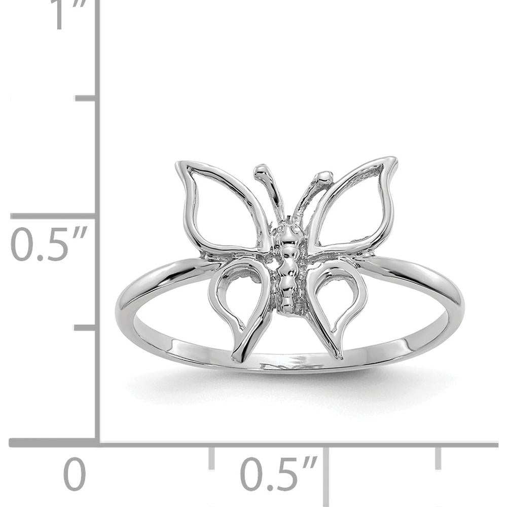 14K White Gold Polished Butterfly Ring by Oro Pregiato